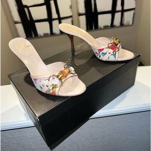 Gucci Cancas Floral Print Sandals Size 5.5